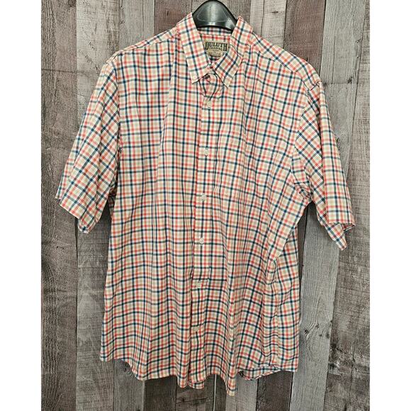 Duluth Trading Co. Other - DULUTH TRADING Red White Blue Madras Plaid Short Sleeve Button Up SHIRT Men's XL